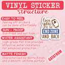 2 x (3pcs) Funny Football Stickers  Love You to The End Zone and Back Sticker, Waterproof Vinyl Football Decal for Laptop, Tumbler, Water Bottle, Scrapbook, Phone  for Boys, Girls, Fans, 3" x 2.5"