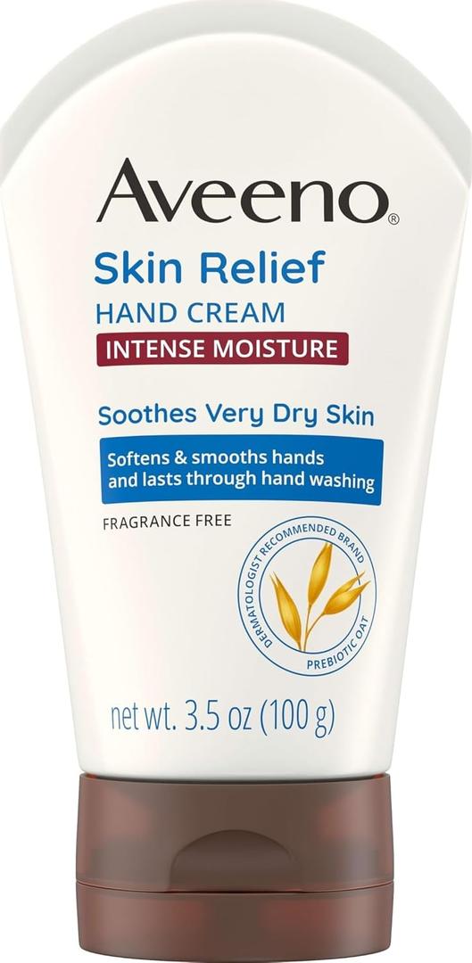 Aveeno Skin Relief Intense Moisture Hand Cream, Fragrance-Free, 3.5 oz