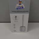 MR.SIGA Toilet Bowl Brush and Holder, Premium Quality, with Solid Handle and Durable Bristles for Bathroom Cleaning, White, 1 Pack (One Size)