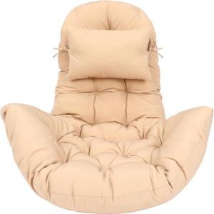 Tudomro Egg Chair Cushion Filling 2.58 kg Replacement Rocking Wicker Chair Cushions High Back Swing Hammock Egg Hanging Cushion Thicken for Indoor Outdoor Patio(Beige,1 Pcs)