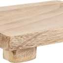 Wood Pedestal Stand Riser Wood Footed Tray for Bathroom Home Kitchen Wooden Soap Holder for Bottles Plant Makeup Tissues Candles Guest Jewelry Soap, 6"x9"