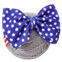 2 Pack 4th of July Baby Girl Bows,Large Double Bows Headband with Star Handmade Stretchy Hairbands for Newborn/Infant bows.or 1-3 Year Kids