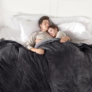 Electric Blanket Queen Size, Super Soft Cozy Upgraded Flannel Heated Blanket Dual Control with 5 Heating Levels & 10 Hours Auto Off, Fast Heating & Overheat Protection, 84" x 90", Dark Gray
