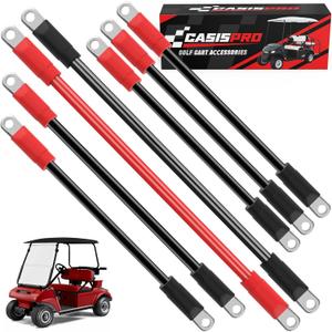 7 PCS Golf Cart Heavy Duty Battery Cables for Club Car DS 1994-UP, 36&48 Volt 4 Gauge AWG Club Car Battery Cable Set, Golf Cart Pure Copper Wiring Kit