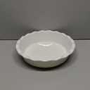 Mora Ceramic Deep Fluted Pie Dish for Baking - 9 inch Porcelain Pie Plate for Apple, Quiche, Pot Pies, Tart, etc. - Modern Farmhouse Style - Vanilla White
