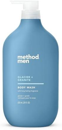 Method Men Body Wash, Glacier and Granite, Paraben and Phthalate Free, Quick-Lathering Cleansers, Cruelty Free, 28 oz