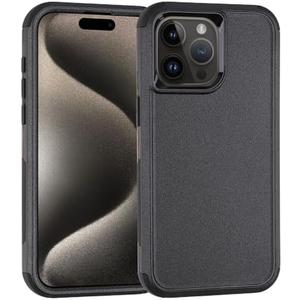 Co-Goldguard for iPhone 15 Pro Case, [Shockproof][Drop-Proof][Heavy Duty Protection] Phone Case Cover, 3 in 1 Phone Case for iPhone 15 Pro 6.1 inch (Black), Set of 3