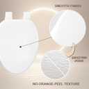 Toilet Seat, Slow Close, Soft Touch, Ultra-Smooth Matte Finish (No Orange-Peel Texture), Premium Moulded Wood, Quick Release, PIKLiDS (White, Elongated)