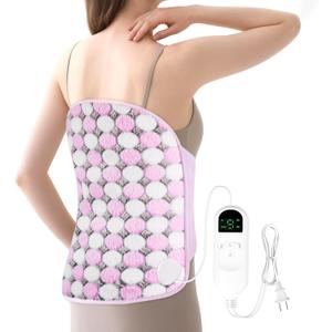 Heating Pads for Period Cramps/Back Pain, 4 Timer(Max 4H)/9 Heat/10ft Long Cord/ 16 * 24" Heat Pad+27" Belt Wearable(51" in Total) Electric Wrap Around Heating Pad Birthday Gift (Purple)