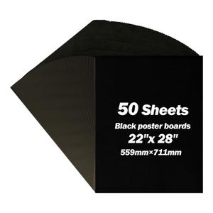 Julonova 50 Sheets Black Poster Boards, 22" X 28" Poster Paper, Value Large Black Posterboards Bulk for School Projects, Arts & Crafts, Advertising Design, Drawing, DIY