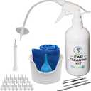 Ear Wax Removal Tool by Tilcare - Ear Irrigation Flushing System for Adults & Kids - Perfect Ear Cleaning Kit - Includes Basin, Syringe, Curette Kit, Towel and 30 Disposable Tips