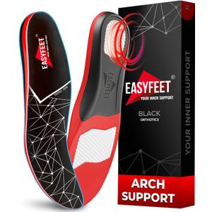 Premium Anti-Fatigue Shoe High Arch Support Insoles Men Women - Plantar Fasciitis Inserts - Orthotic Inserts Shoe Soles Standing All Day - Flat Feet Foot - Work Boot Insoles (XS (Men 4.5-6.5/Women 5.5-7.5), Black)