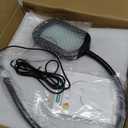 10X Rectangle Magnifying Glass with Light and Stand, 24" Flexible Gooseneck 3-in-1 Floor Lamp, 5 Color Modes Stepless Dimmable, LED Lighted Hands Free Magnifier for Reading Crafts Painting Close Work (Black)