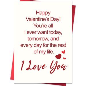 3 x IDU Valentines Day Card,Valentines Day Cards Gifts for Him Her,Valentines Day Card for Husband Wife Boyfriend Girlfriend Fiance Fiancee Men Women with Elegant Love Message