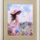 11x14 White Picture Frame, Gold-Toned Rope Edging, Pine Wood with Real Glass, Display 11x14 Photos Matted to 8x10, Vertical and Horizontal Desk Tabletop or Wall Hanging