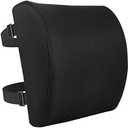 Amazon Basics Comfortable Back Support Cushion for Office Chairs, Memory Foam, Black