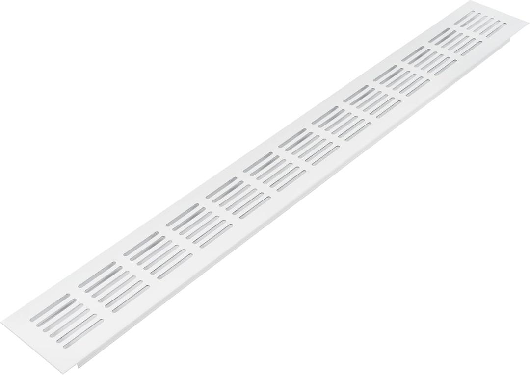 Vent Systems 20 x 2.4 Inch (Outer Dimensions) Air Supply Ventilation Grille - White Aluminum Rectangle Intake/Exhaust Door Vent Deflector - HVAC for Home Improvement Floor, Wall Duct Cover