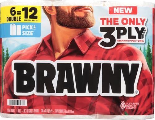 Brawny, 6 Double Rolls Pick A Size, 456 Count