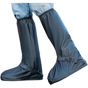 Rain Shoe Covers | Waterproof Shoe Covers for Men Women | Reusable Galoshes Overshoes (Black, Medium), Size 30