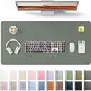 YSAGi Leather Desk Protector, Office Mat, Large Mouse Mat, Non-Slip PU Leather Blotter, Laptop Desk, Waterproof Writing Pad for Office and Home (Dark Green, 31.5" x 15.8")