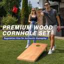 GoSports 4 ft x 2 ft Regulation Size Wooden Cornhole Boards Set with Light Brown Finish - Includes Carrying Case (Choose Your Colors)