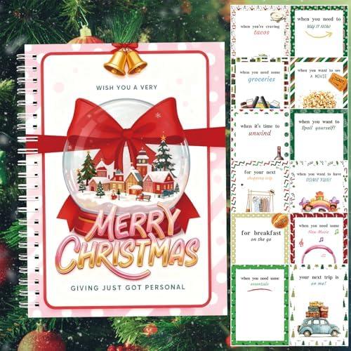 Merry Christmas Gift Card Holder Book - DIY Spiral-Bound with Surprises, College Survival & Graduation Gift, Greeting Card Keeper for Holidays （S17）