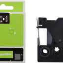 1 PC Compatible Tapes for LabelMaker LM 160 420P 280 D1 Tapes 45013 45012 45018 45020 45021 40913 12mm Label Tapes(White on Black)