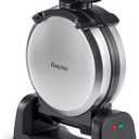 Waffle Maker, Round Classic Belgian Waffle Iron with 180Rotating Design, Nonstick Plates & Cool Touch Handle, 1080W Fast Heating Waffle Machine, Brushed Stainless, Silver (4 Slices)