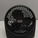 BLACK+DECKER 7-Inch Portable Turbo Fan, 3-Speed Settings, Desktop Personal Cooling for Table with 90 Tilt Angle Fan Head, Lightweight for Bedroom or Office, BFTU107, Black