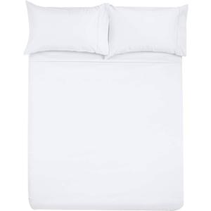 Shreem Linen Microfiber RV Sheet Sets, 60x80 Camper Queen, White Solid - Fits Mattresses up to 8 Inches Deep, 4 Piece RV Bed Sheets for Campers, Motorhomes, and Travel Trailers