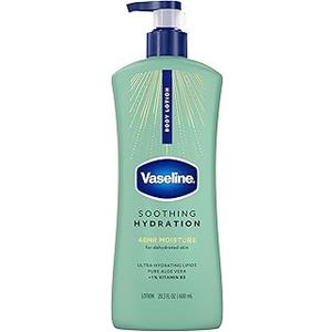 Vaseline Soothing Hydration Body Lotion Soothing Hydration for Dry Skin with Ultra-Hydrating Lipids + 1% Aloe Vera Extract to Refresh Dehydrated Skin 20.3 Fl oz,3pcs