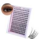 Invisible Band Lash Clusters Natural Lash Clusters Wispy Cluster Eyelash Extensions D Curl DIY Lash Extension 8-16mm Waterproof Soft Cluster Lashes 140pcs (Black, 8-16mm)