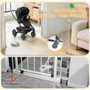 23.8"-60.6" Extra Wide Baby Gate for Stairs, Metal Pet Dog Gate for Doorways Indoor, 2 Installation Positions, Hardware Mount, 29.1H Walk Through Safety Child Gate for Kids Toddler, White