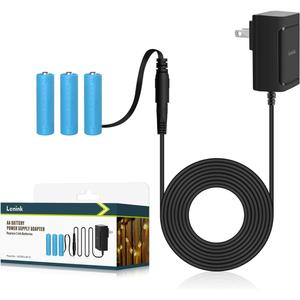 Lenink AC Power Supply Adapter for 3 AA Battery, AA Battery Replacement Adapter for LED Light, Decorations (Black)