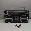 Lasonic i-931BT BoomBox BLUETOOTH AM/FM EQ USB SD AUX w/ Remote Built-In Battery, Black