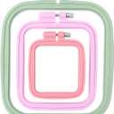 MUFEKUM Square Embroidery Hoops, Cross Stitch Hoop and ABS Plastic Embroidery Hoops for Sewing, Needlework, Cross Stitch, Embroidery Projects (3PCS-3", 4.3", 6.5")