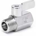 1" Mini Ball Valve Shut Off Valve with Handle, 304 Stainless Steel Ball Valve NPT Femal Male Thread Valve(Pack of 1) ale NPT Thread Valve(Pack of 1) (1Inch)