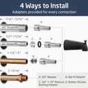 KES Leakproof All Metal Tub Spout with Diverter, 5-3/8" Bathtub Faucet Replacement with 18/8 Stainless Steel Extension Nipple, Universal Fit 3/4,1/2IPS & 1/2 Copper Pipe, Matte Black, PTSN301-BK