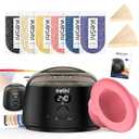 KeShi Waxing Kit for Women and Men, Digital Wax Warmer with 6 Bags Hard Wax Beads, at-Home Hair Removal Wax Kit for Full Body, Face, Eyebrow, Bikini, Legs, Brazilian Sensitive Skin (Graphite)