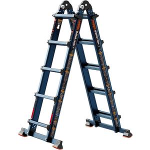 LANBITOU Ladder, A Frame 5 Step Ladder Extension, 17 Ft Anti-Slip Multi Position Ladder, Storage Folding Ladder, 330 lbs Security Load Telescoping Aluminum Ladders for Stairs Home Indoor Outdoor Roof