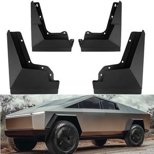 Mud Flaps for Tesla Cybertruck 2025 2024 Accessories Splash Fender 4 PCS Cyber Truck Splash Guards (Black)