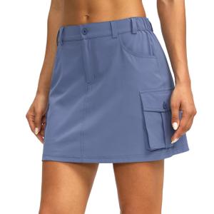 G Gradual Women's Skort 5 Pockets Cargo Skirt Golf Skirts Skorts for Women Casual Summer Hiking, Stone Blue, Small