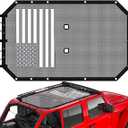 RT-TCZ for Jeep JK Sunshade Mesh Shade Top Cover, JKU American Flag Bikini Top for Jeep Wrangler JK JKU 2007-2017 4 Door