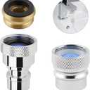 iFealClear Dishwasher Faucet Adapter, Faucet Aerator Adapter for Portable Dishwasher, 55/64-27 Female and 15/16-27 Male Thread for Kitchen/Bathroom/Rvs, Chrome-2 Pack