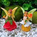 Mood Lab Fairy Garden Figurines - Flower Fairies Set (2 pcs) - Narcissus & Rose - Miniature Decorative Statues & Accessories - Outdoor & Indoor Garden Decor