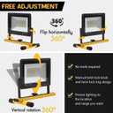 22000 Lumen Work Lights with Stand, 3 Head Portable LED Work Light, with Adjustable&Foldable Tripod Stand, IP66 Waterproof Lamp for Outdoor Indoor Job Site Workshop Garage Construction Site Lighting