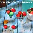 Yinkin 50 Pcs 2 oz Plastic Martini Glasses Disposable Clear Cocktail Dessert Parfait Glasses Unbreakable Mini Martini Cups for Wedding Party Bowl Wine Ice Cream