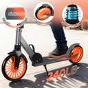 Nattork Kick Scooter for Age 6+ Kids Teens Adults, Max Load 240 LBS, Adjustable Height Foldable with 8" Large Wheels, Anti-Shock Suspension
