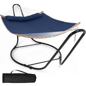 SUNCREAT Hammocks Free Standing Hammock for Outside, Heavy Duty Stand Alone Hammock for Backyard, Patio, Garden, Patent Pending, Navy Blue