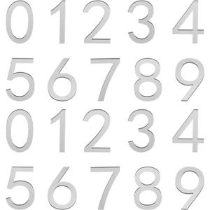 uxcell 20Pcs Self Adhesive Mailbox Numbers, 2" Acrylic Door Address Sign Stickers, Raised 3D Effect, for Residence, Apartment, Office Room, Mailbox (Number 0-9, Silver Tone)